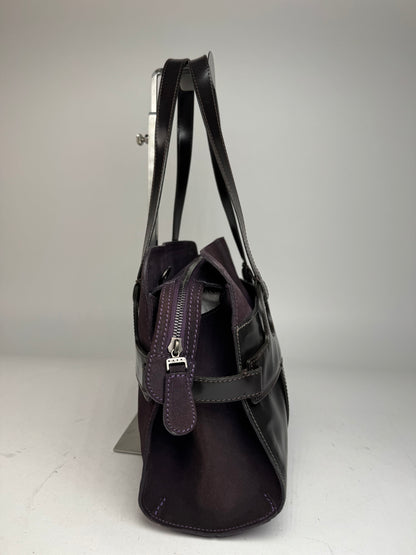 Vintage Marni Suede Patent Leather Handbag Purple