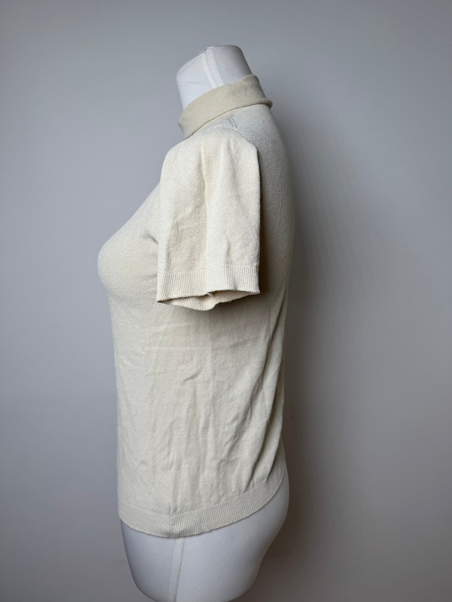 Vintage Issey Miyake Turtleneck Top Beige 38/M