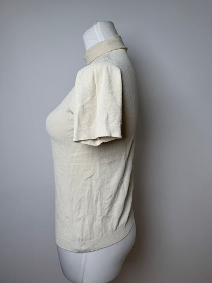 Vintage Issey Miyake Turtleneck Top Beige 38/M