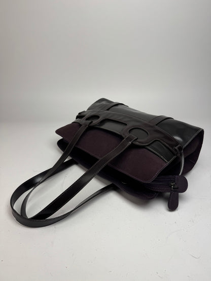 Vintage Marni Suede Patent Leather Handbag Purple