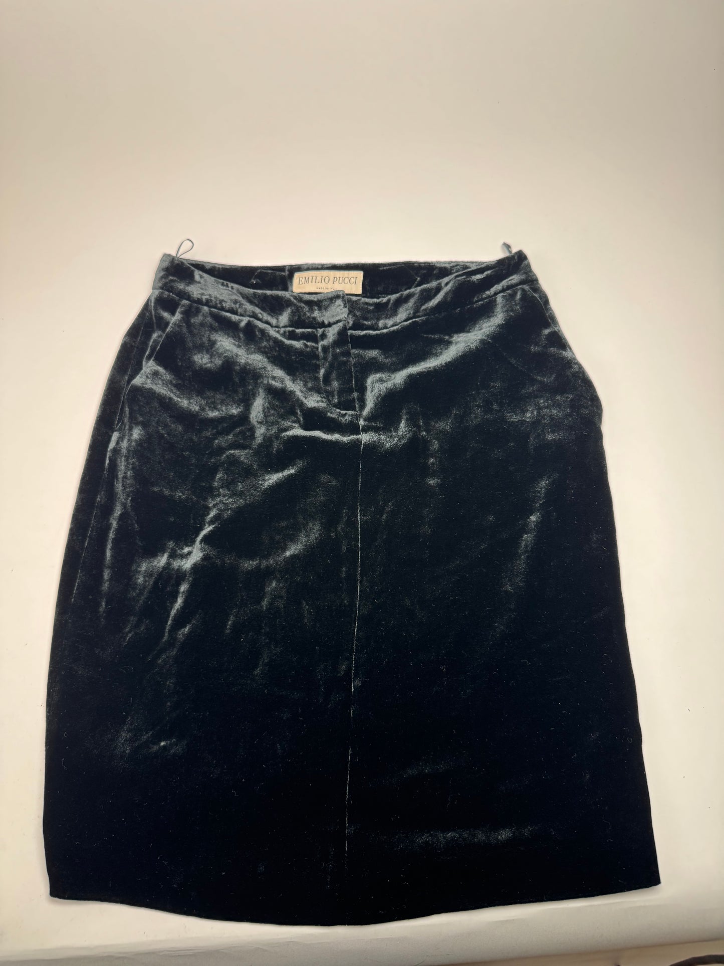 Vintage Emilio Pucci Velvet Skirt Black IT40
