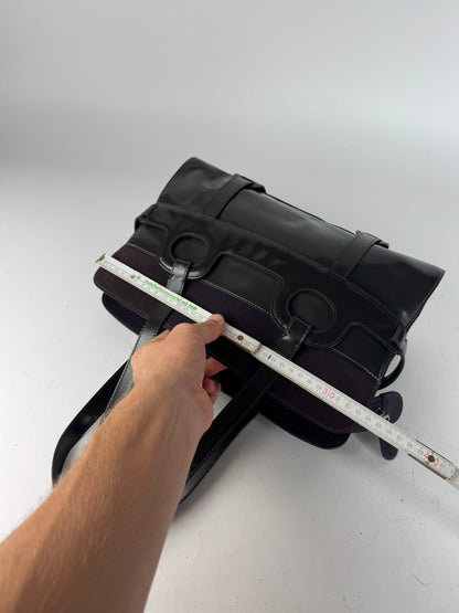 Vintage Marni Suede Patent Leather Handbag Purple