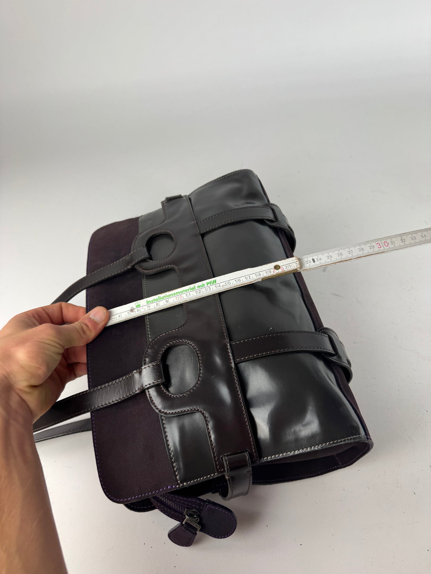 Vintage Marni Suede Patent Leather Handbag Purple