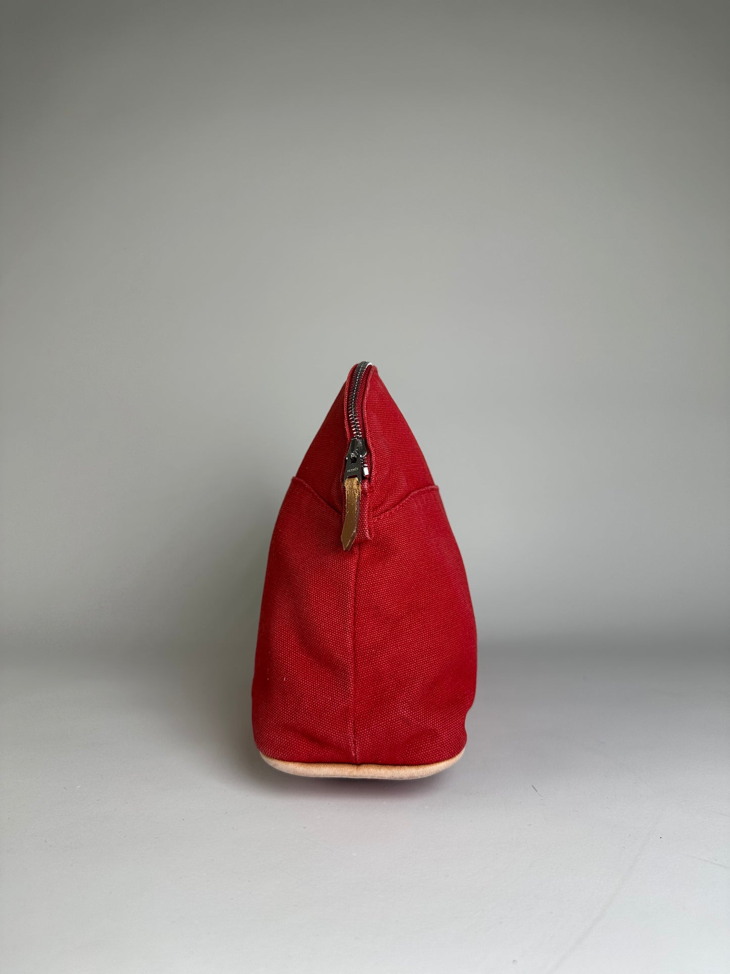 Vintage Hermes Cotton Canvas Pouch Red