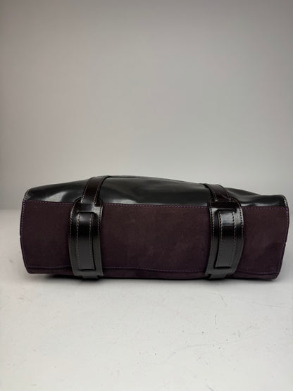 Vintage Marni Suede Patent Leather Handbag Purple