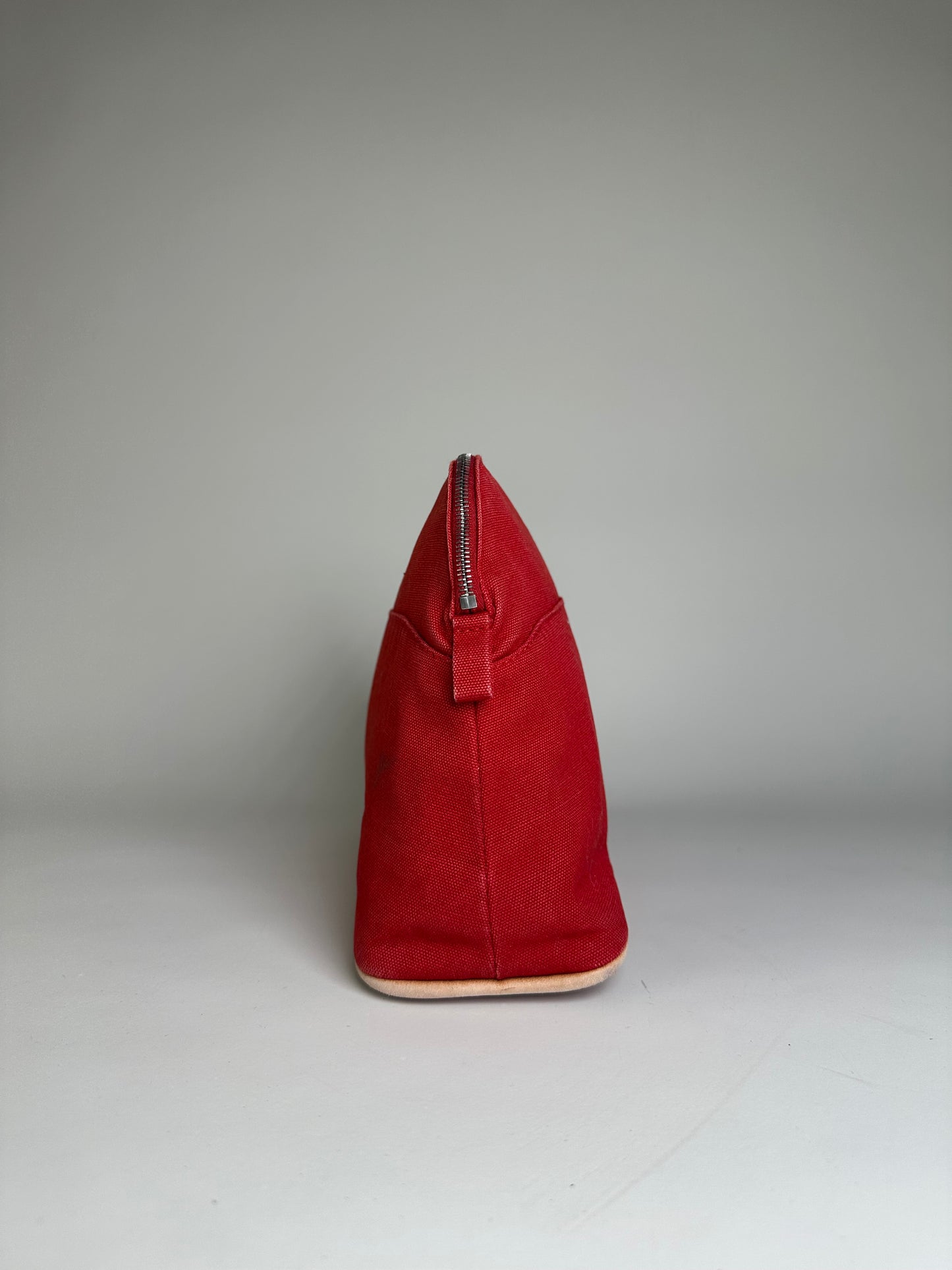 Vintage Hermes Cotton Canvas Pouch Red