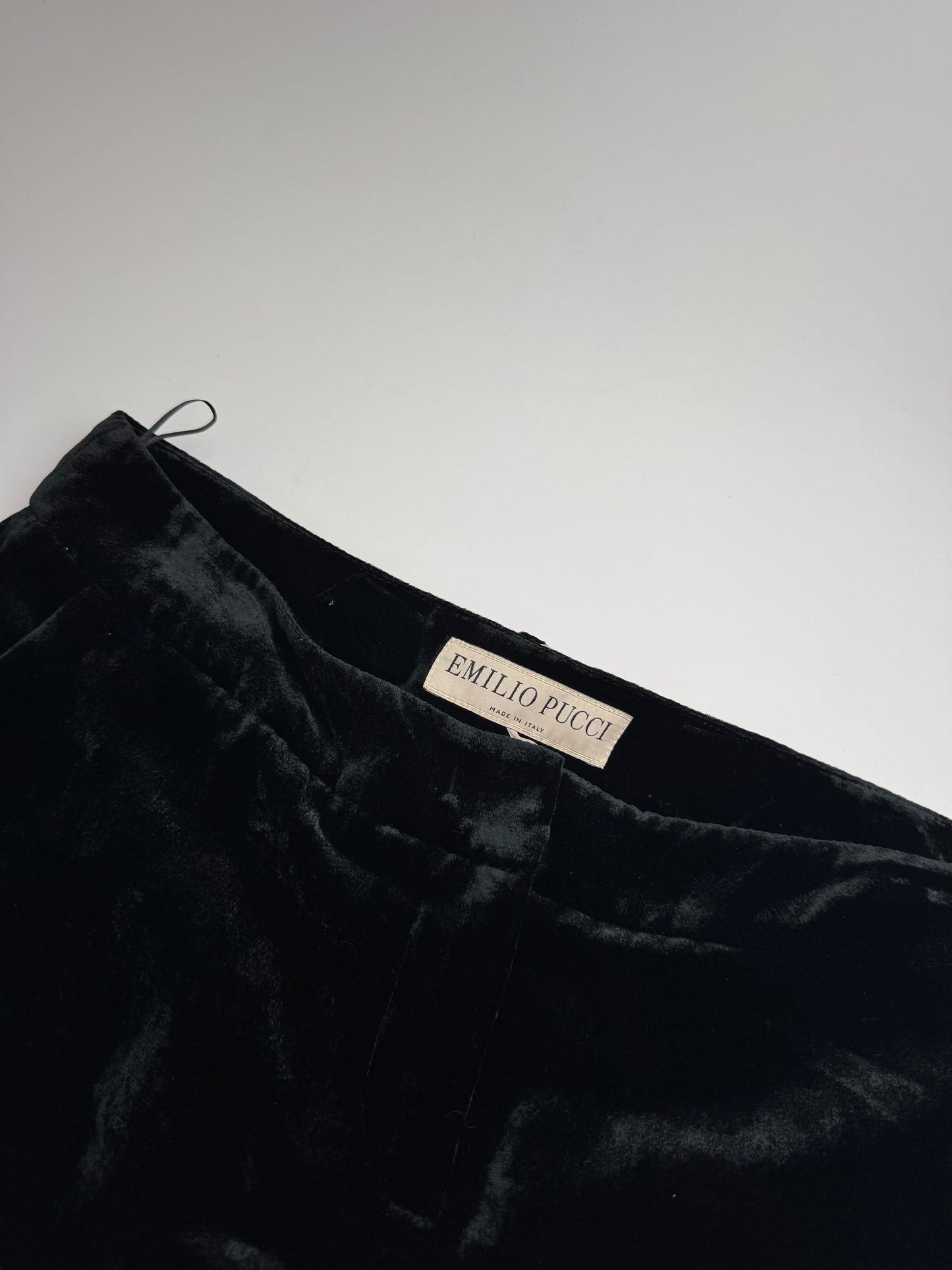 Vintage Emilio Pucci Velvet Skirt Black IT40