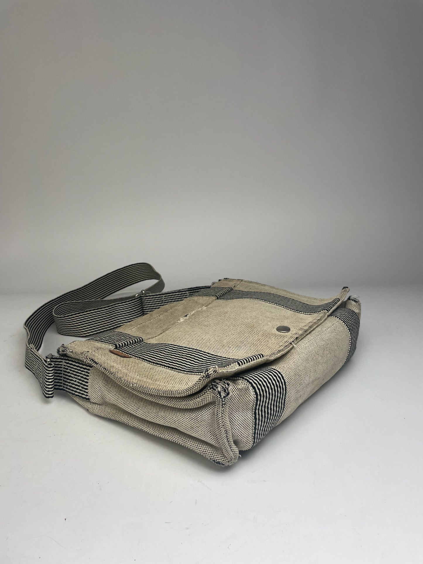 Vintage Hermes Canvas Shoulder Bag Beige