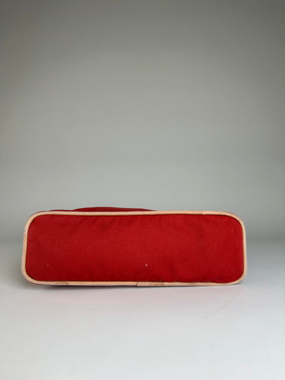 Vintage Hermes Cotton Canvas Pouch Red