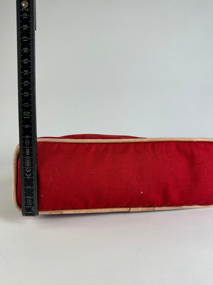 Vintage Hermes Cotton Canvas Pouch Red