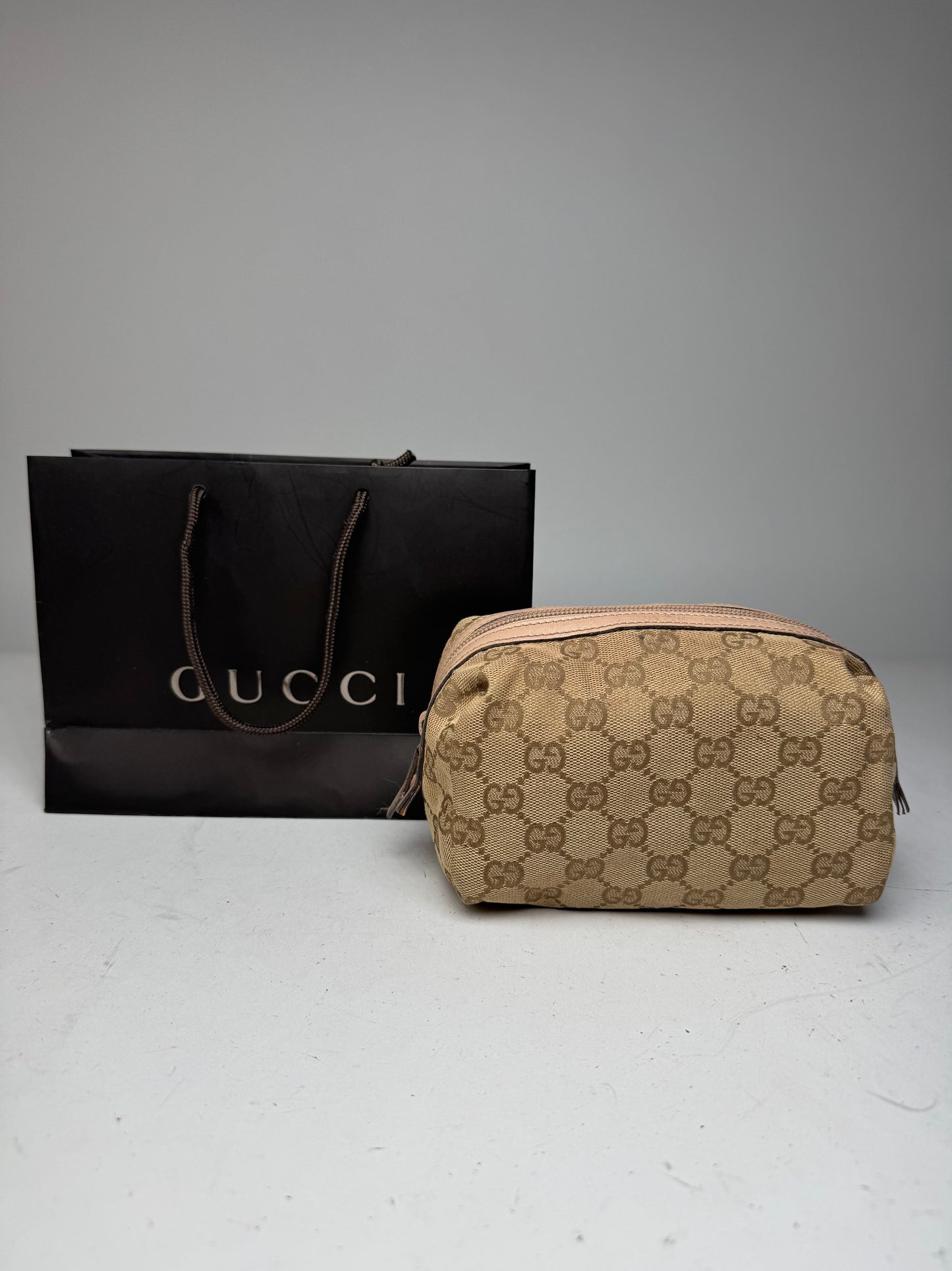 Vintage Gucci Monogram Mini Bag/Pouch Beige Pink