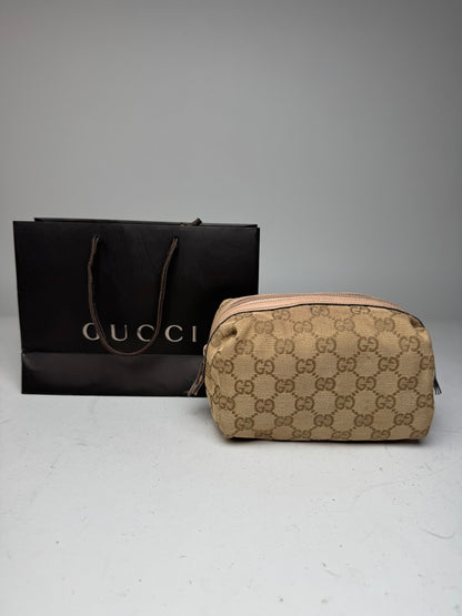 Vintage Gucci Monogram Mini Bag/Pouch Beige Pink
