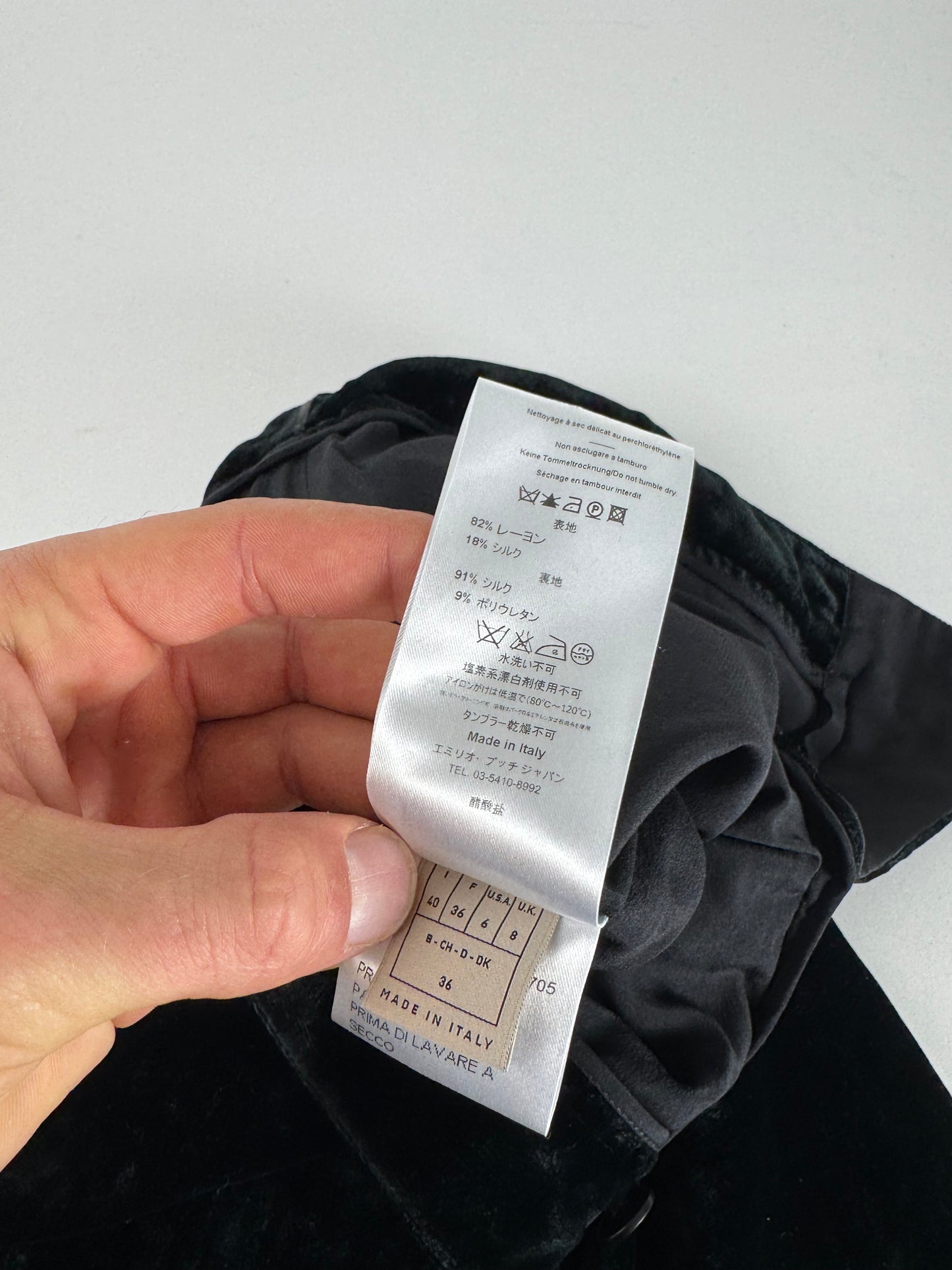 Vintage Emilio Pucci Velvet Skirt Black IT40