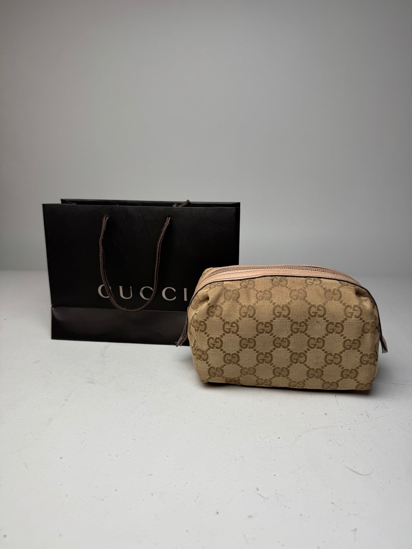Vintage Gucci Monogram Mini Bag/Pouch Beige Pink