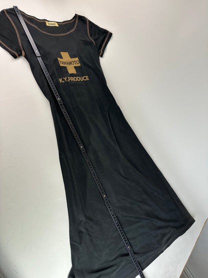 Vintage Kansai Yamamoto K.Y.PRODUCE Dress Black Gold M