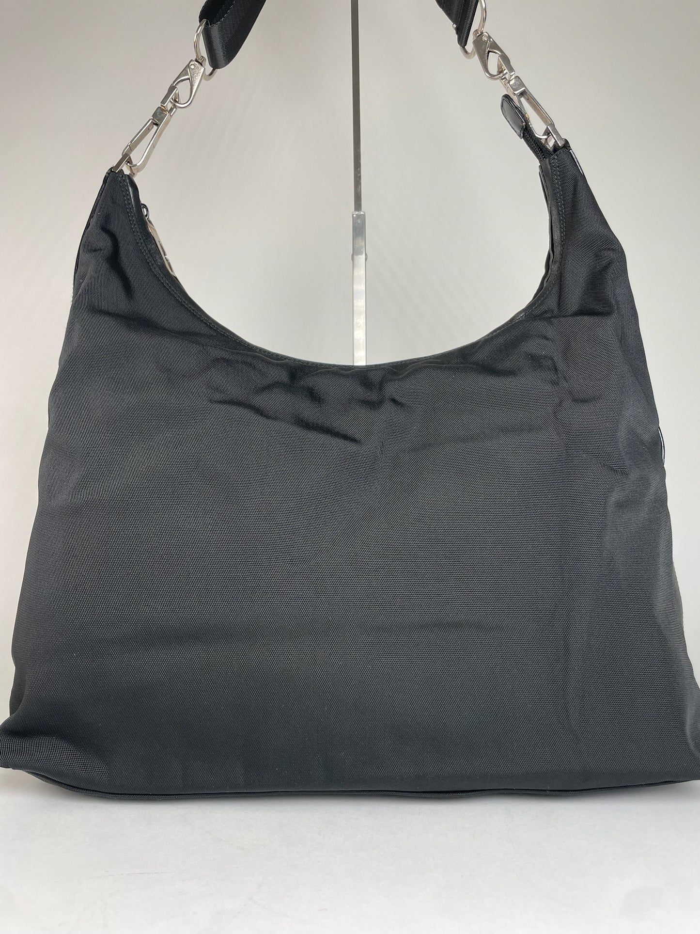 Vintage Gucci Leather / Canvas Hobo Handbag Black