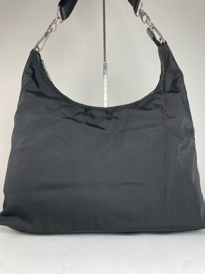 Vintage Gucci Leather / Canvas Hobo Handbag Black