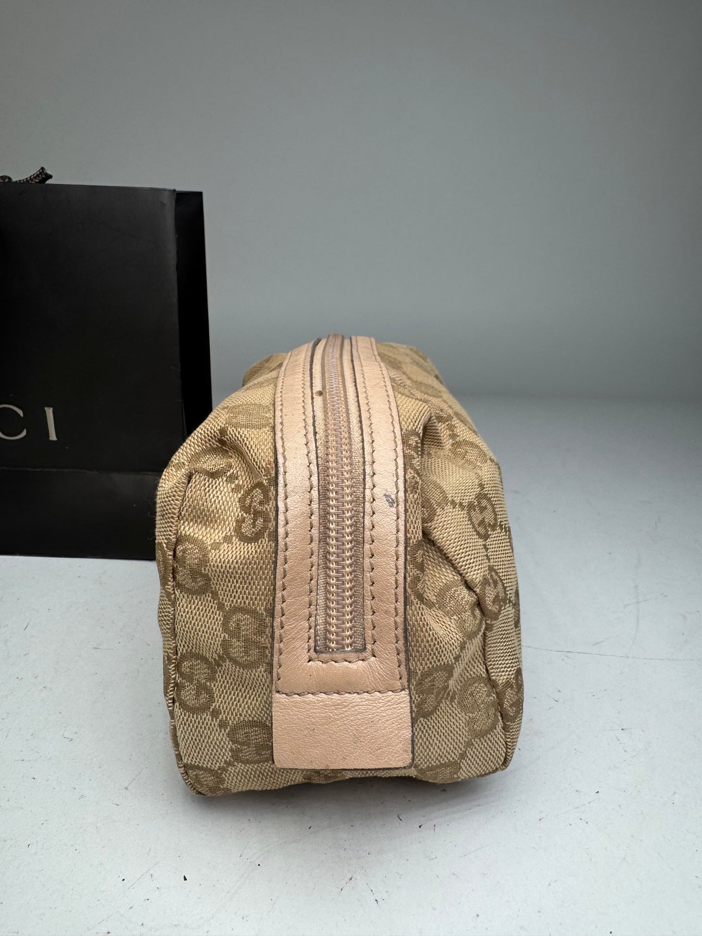 Vintage Gucci Monogram Mini Bag/Pouch Beige Pink