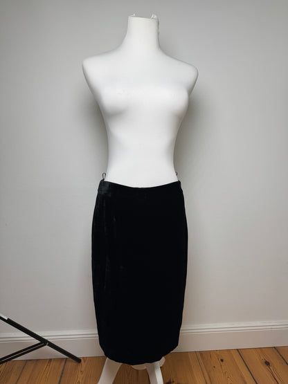 Vintage Emilio Pucci Velvet Skirt Black IT40