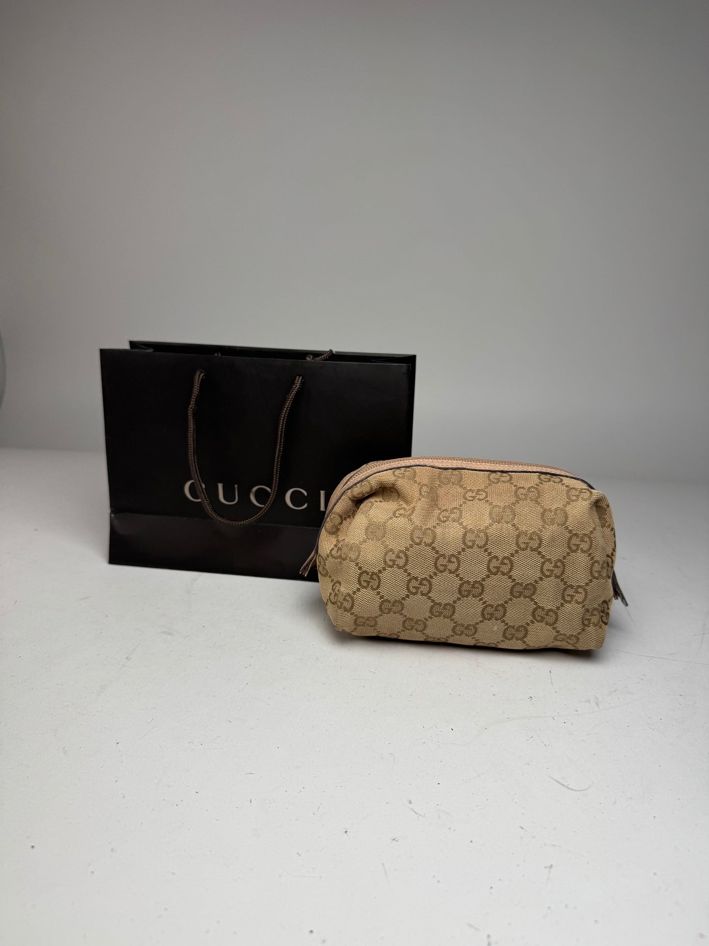 Vintage Gucci Monogram Mini Bag/Pouch Beige Pink