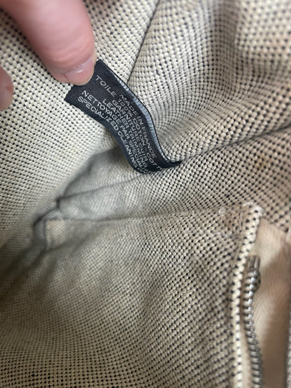 Vintage Hermes Canvas Shoulder Bag Beige