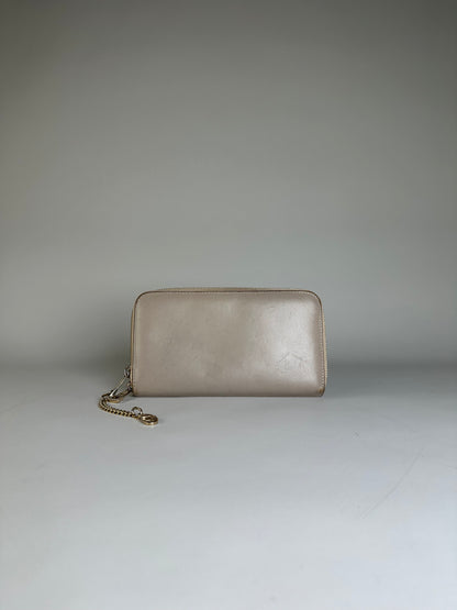 Vintage Chloe Leather Zip Wallet Dusty Rose Gold