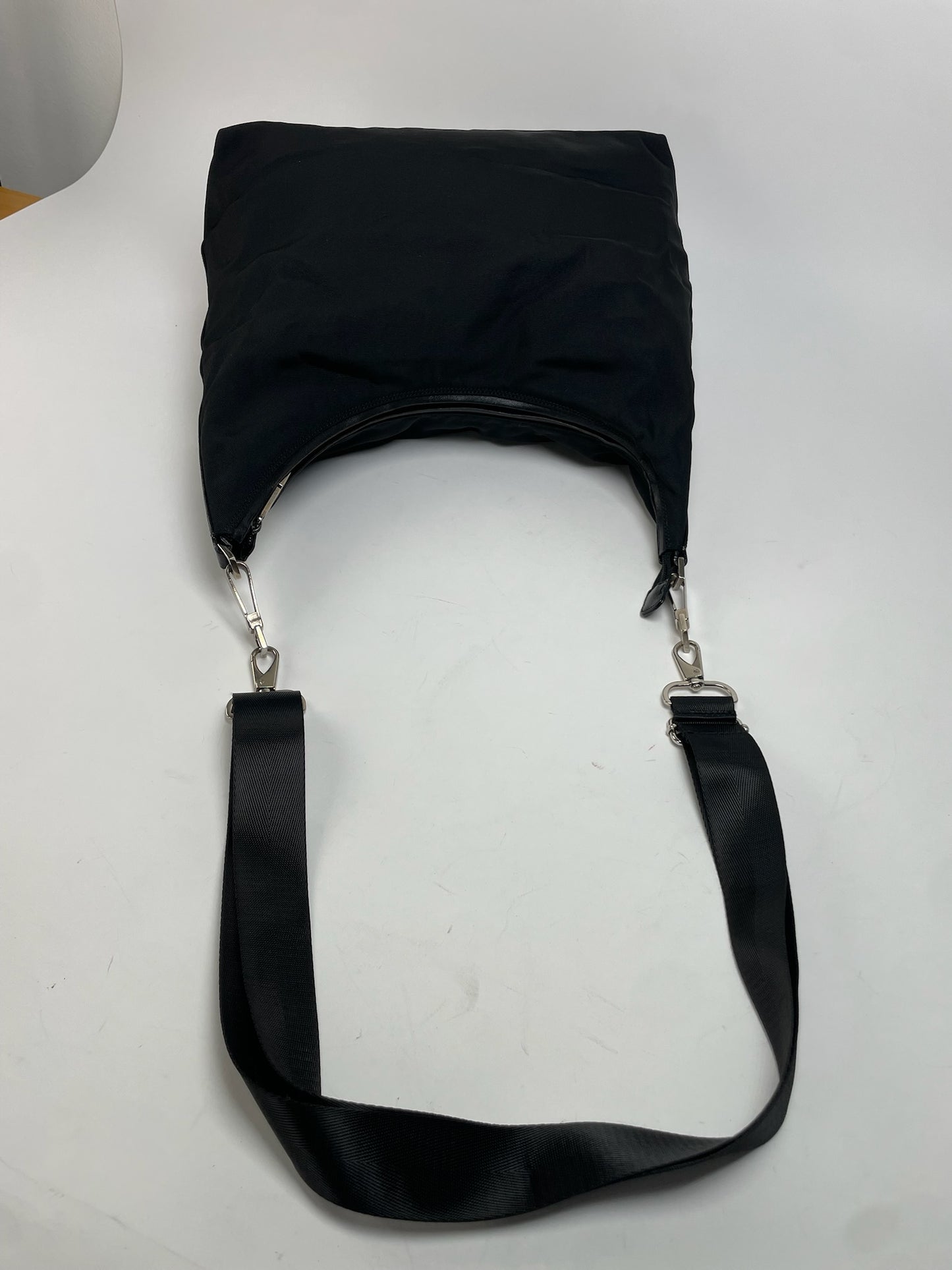 Vintage Gucci Leather / Canvas Hobo Handbag Black