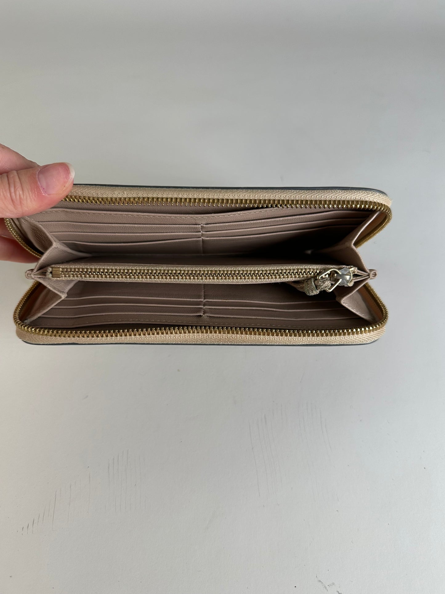 Vintage Chloe Leather Zip Wallet Dusty Rose Gold