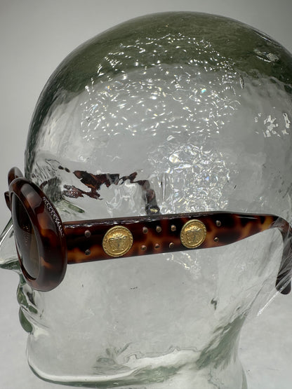 Vintage Gianni Versace Leopard Sunglasses Brown