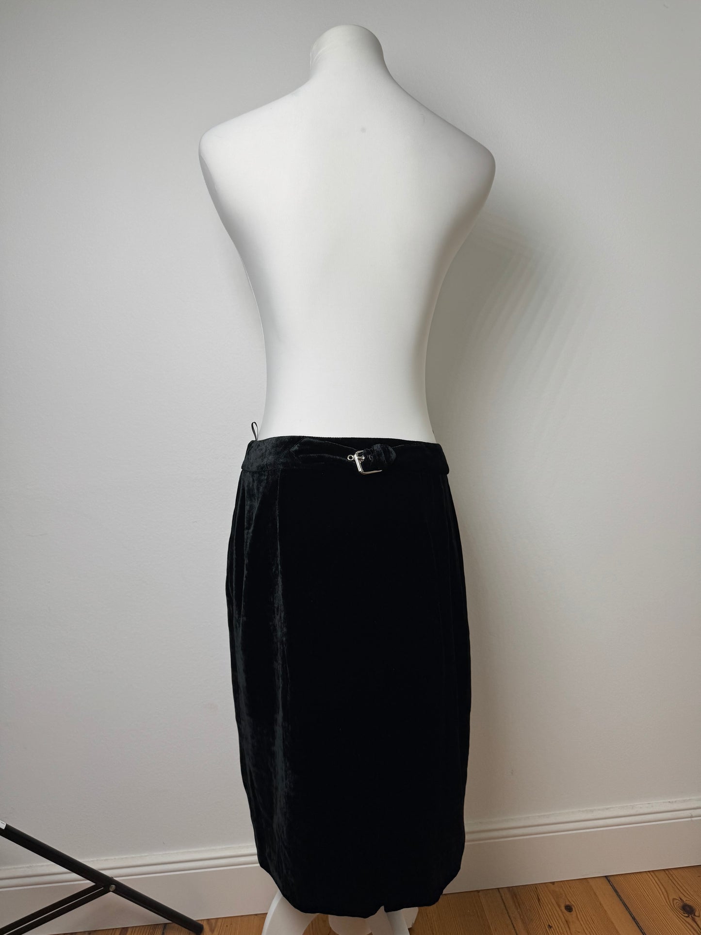 Vintage Emilio Pucci Velvet Skirt Black IT40