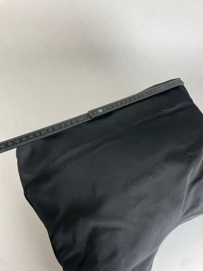 Vintage Gucci Leather / Canvas Hobo Handbag Black