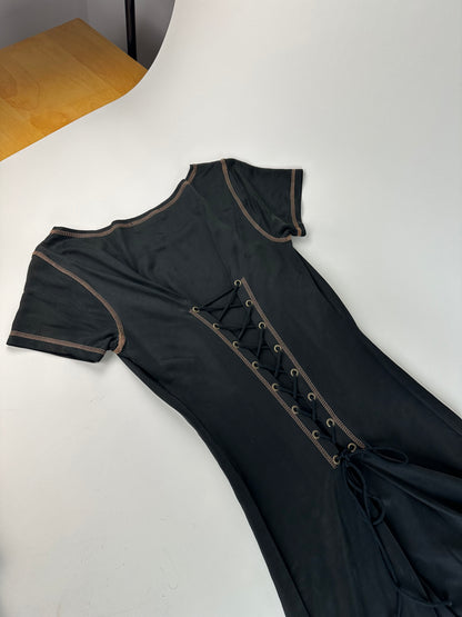 Vintage Kansai Yamamoto K.Y.PRODUCE Dress Black Gold M