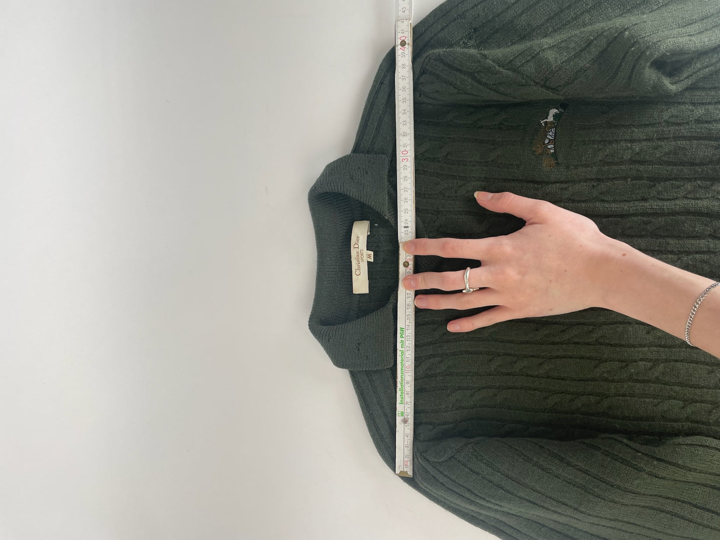 Vintage Dior Wool Sweater Dark Green M