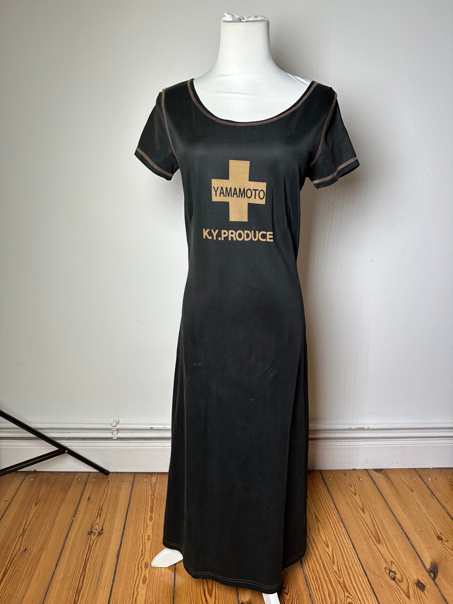 Vintage Kansai Yamamoto K.Y.PRODUCE Dress Black Gold M
