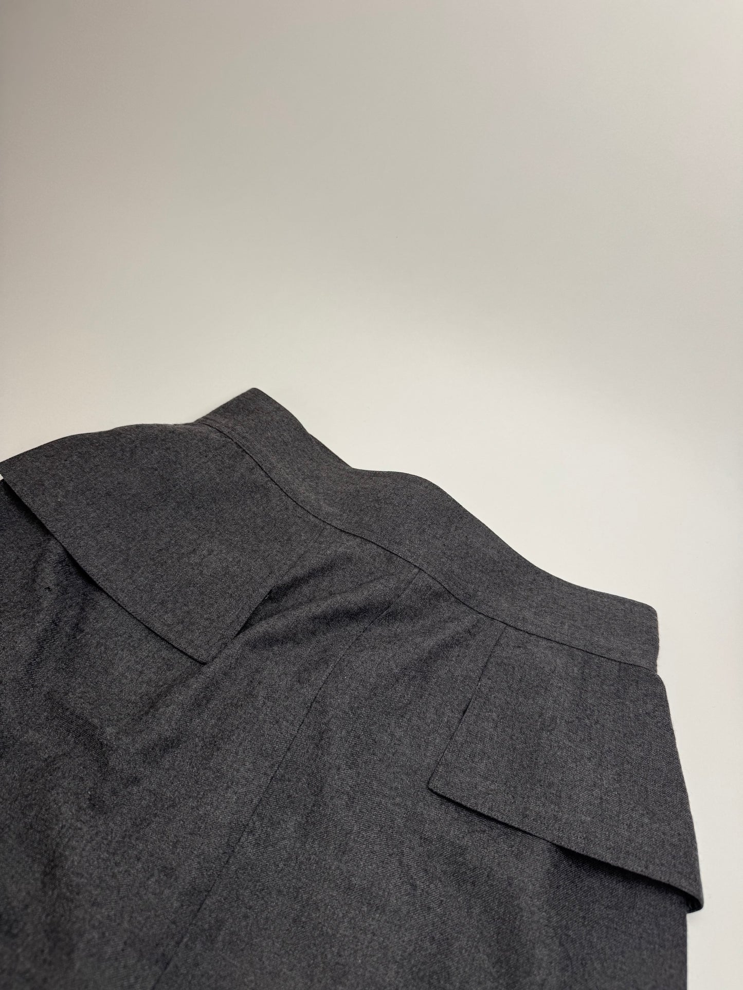 Vintage Chanel Wool Skirt Grey 36/S