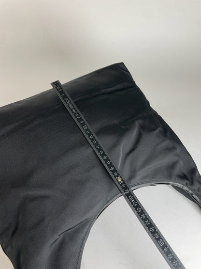 Vintage Gucci Leather / Canvas Hobo Handbag Black