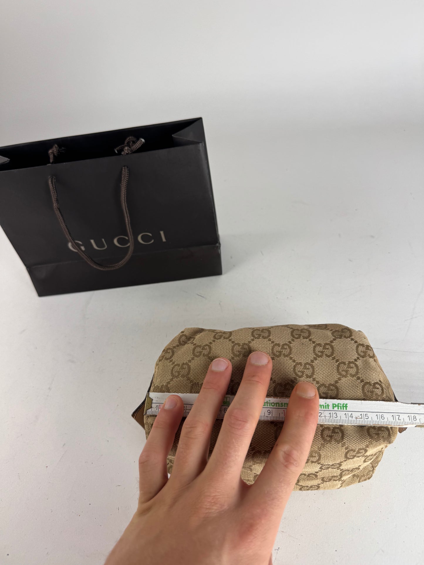 Vintage Gucci Monogram Mini Bag/Pouch Beige Pink