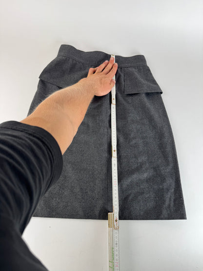 Vintage Chanel Wool Skirt Grey 36/S