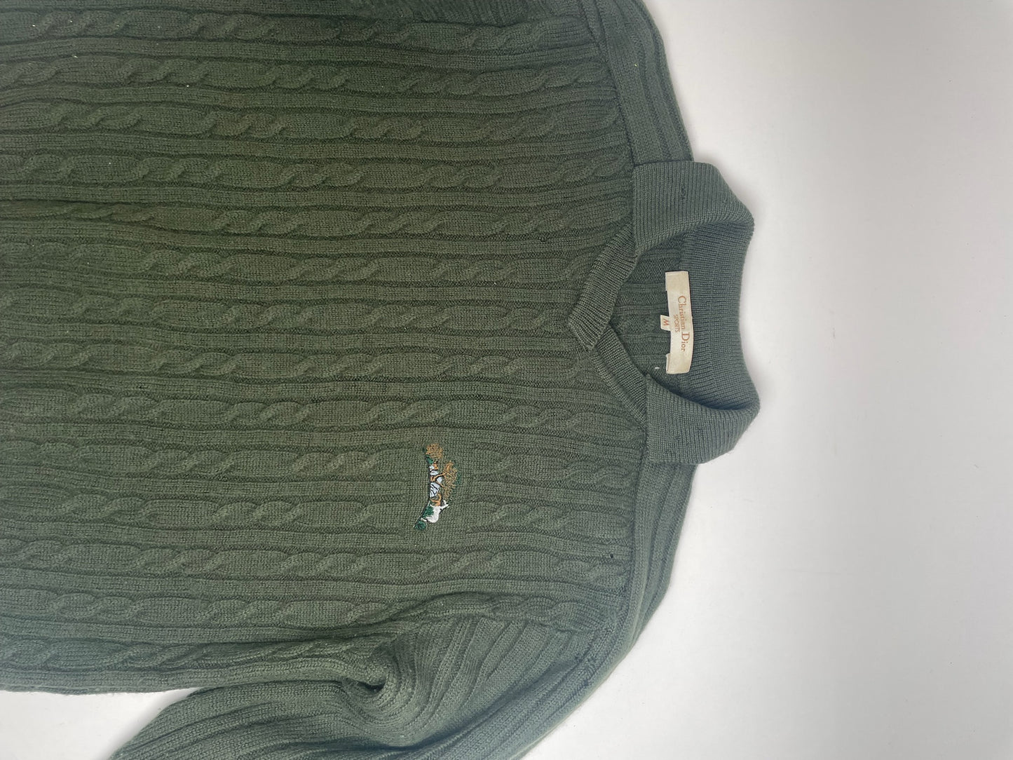 Vintage Dior Wool Sweater Dark Green M