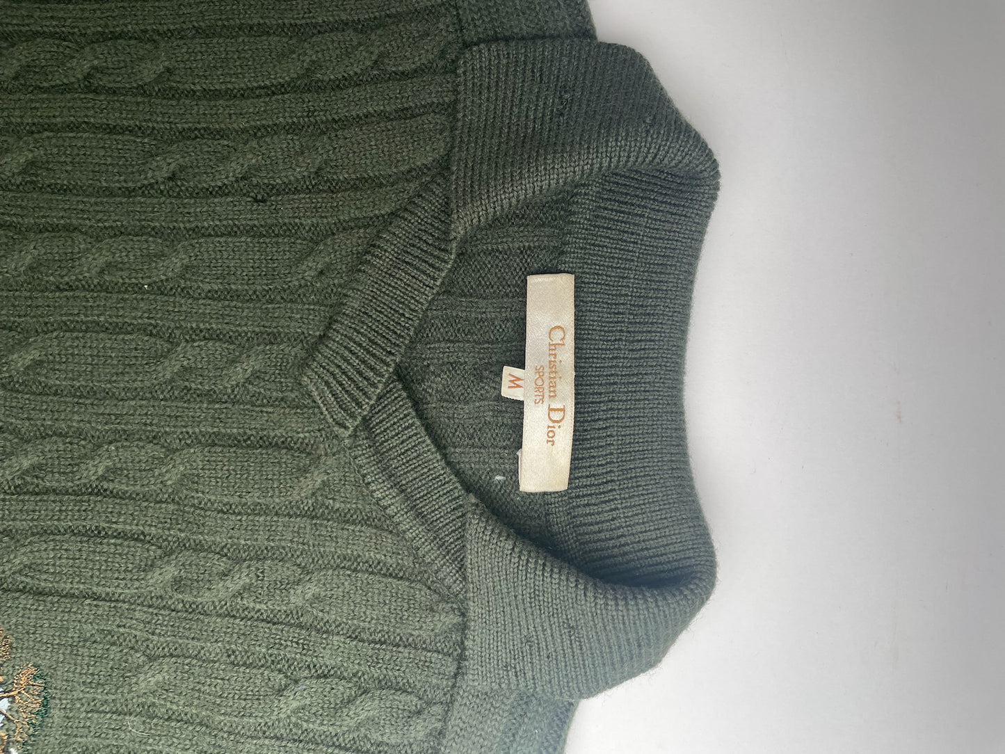 Vintage Dior Wool Sweater Dark Green M