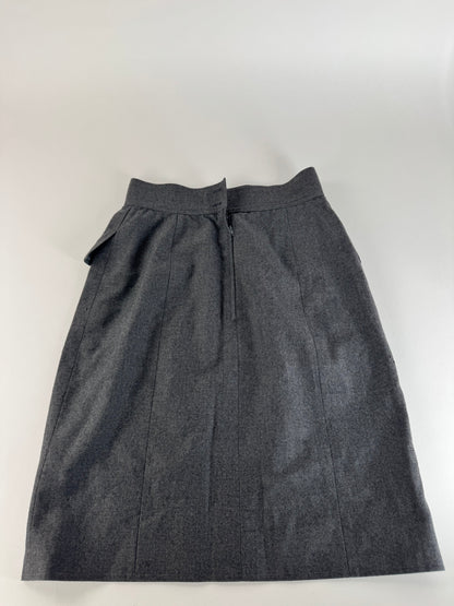 Vintage Chanel Wool Skirt Grey 36/S