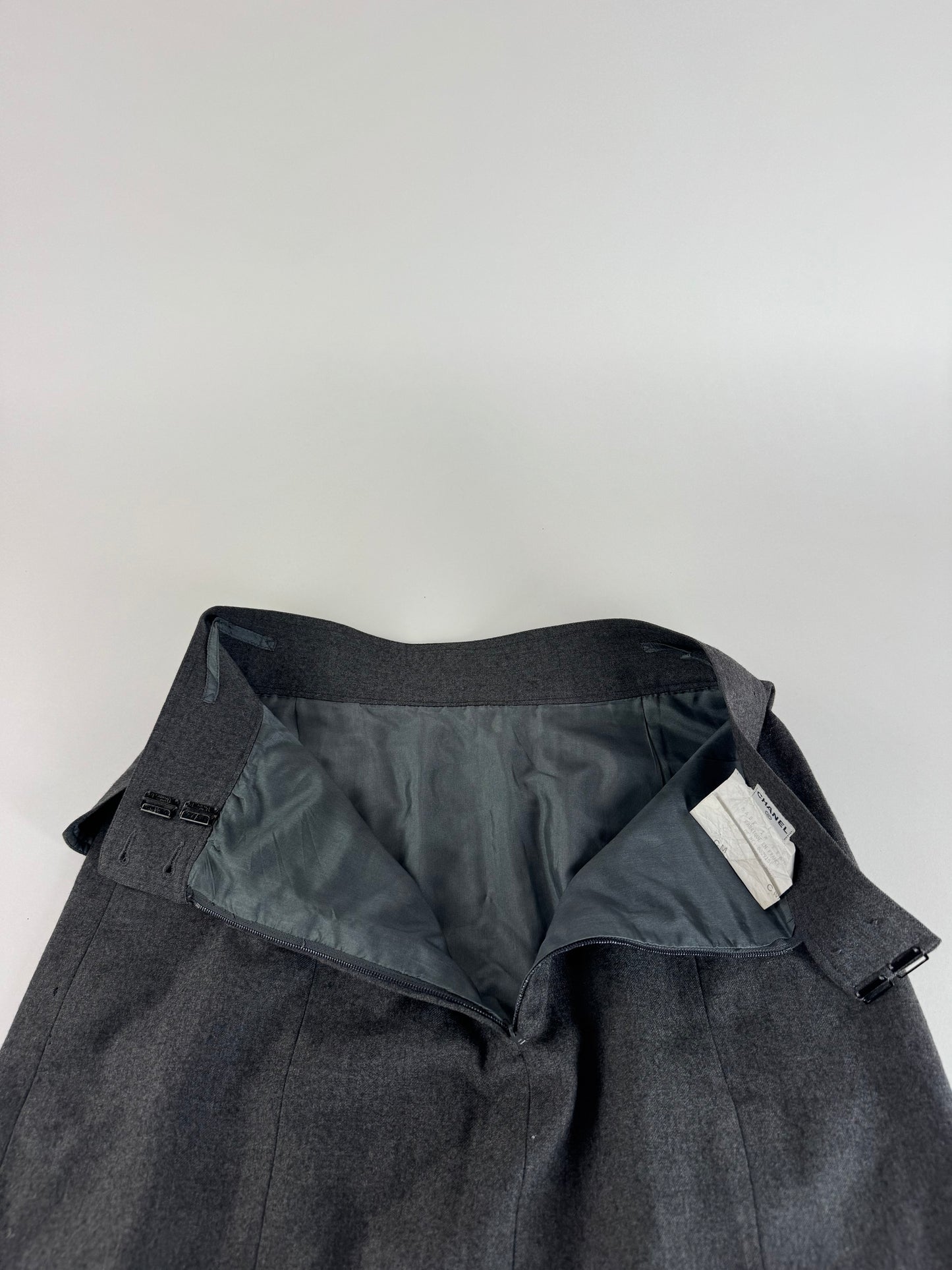 Vintage Chanel Wool Skirt Grey 36/S