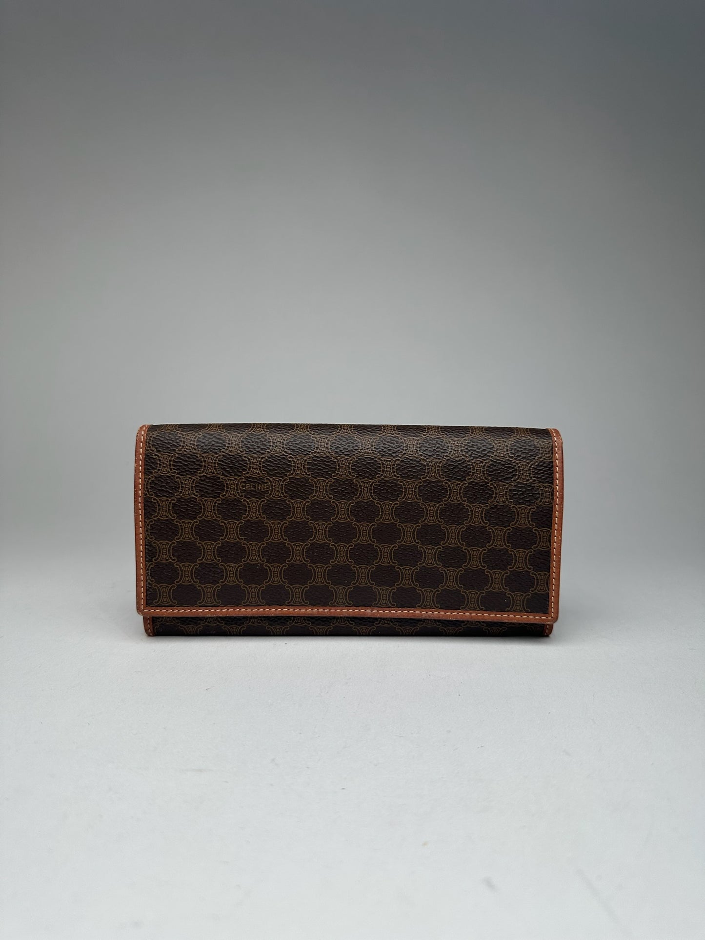 Vintage Celine Paris Leather ID Holder Brown