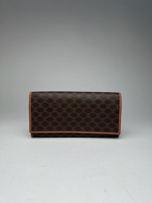 Vintage Celine Paris Leather ID Holder Brown