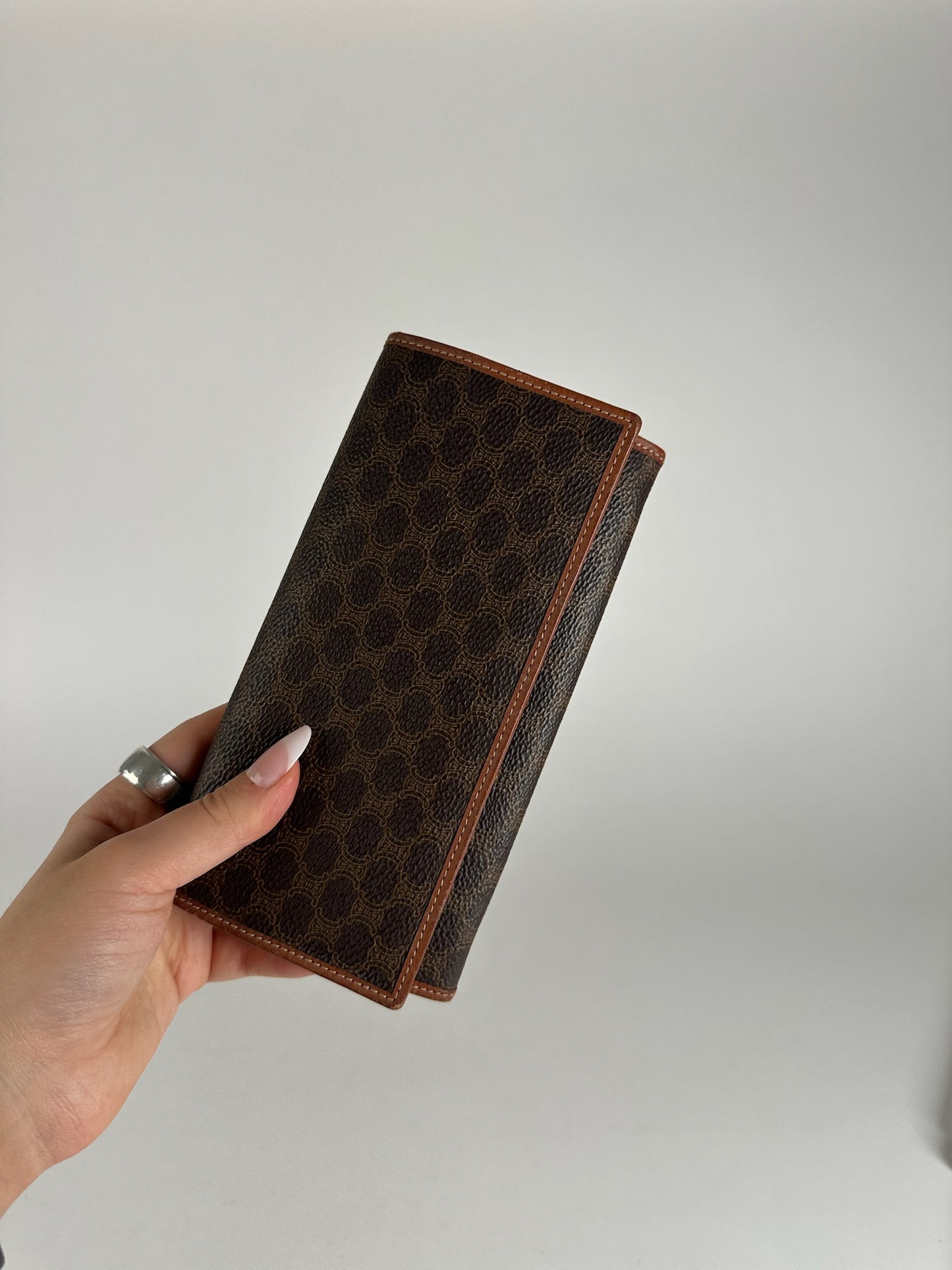 Vintage Celine Paris Leather ID Holder Brown