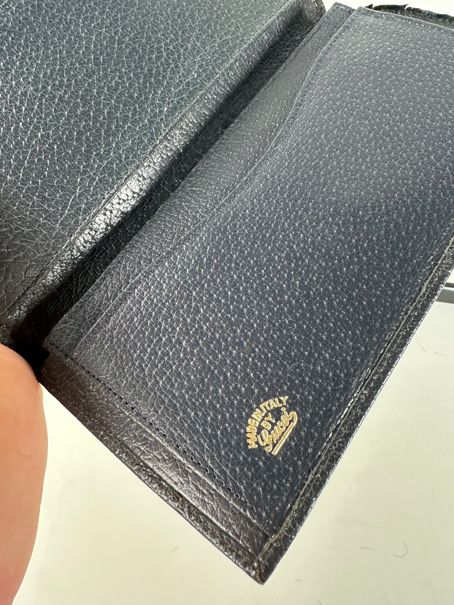 Vintage Gucci GG Supreme Wallet Black Beige Gold