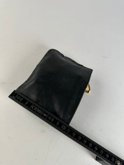 Vintage Loewe Anagram Soft Leather Zip Clutch Pouch Black