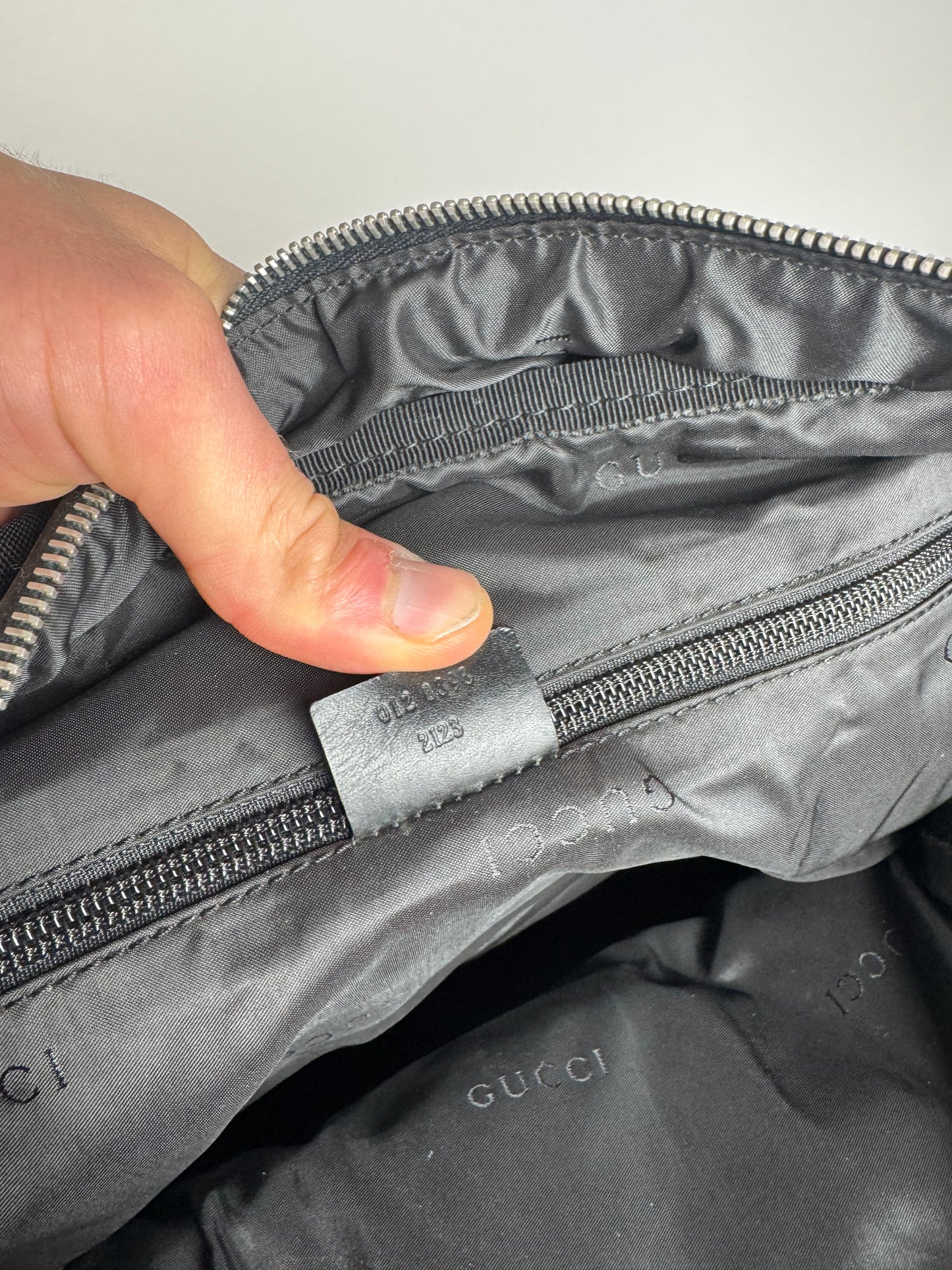 Vintage Gucci Polyester Leather Duffel Bag / Weekender Black