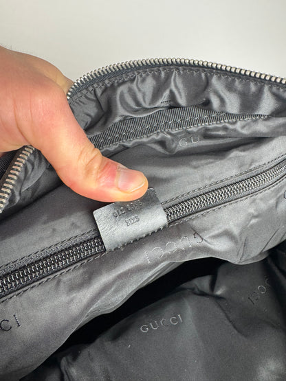 Vintage Gucci Polyester Leather Duffel Bag / Weekender Black