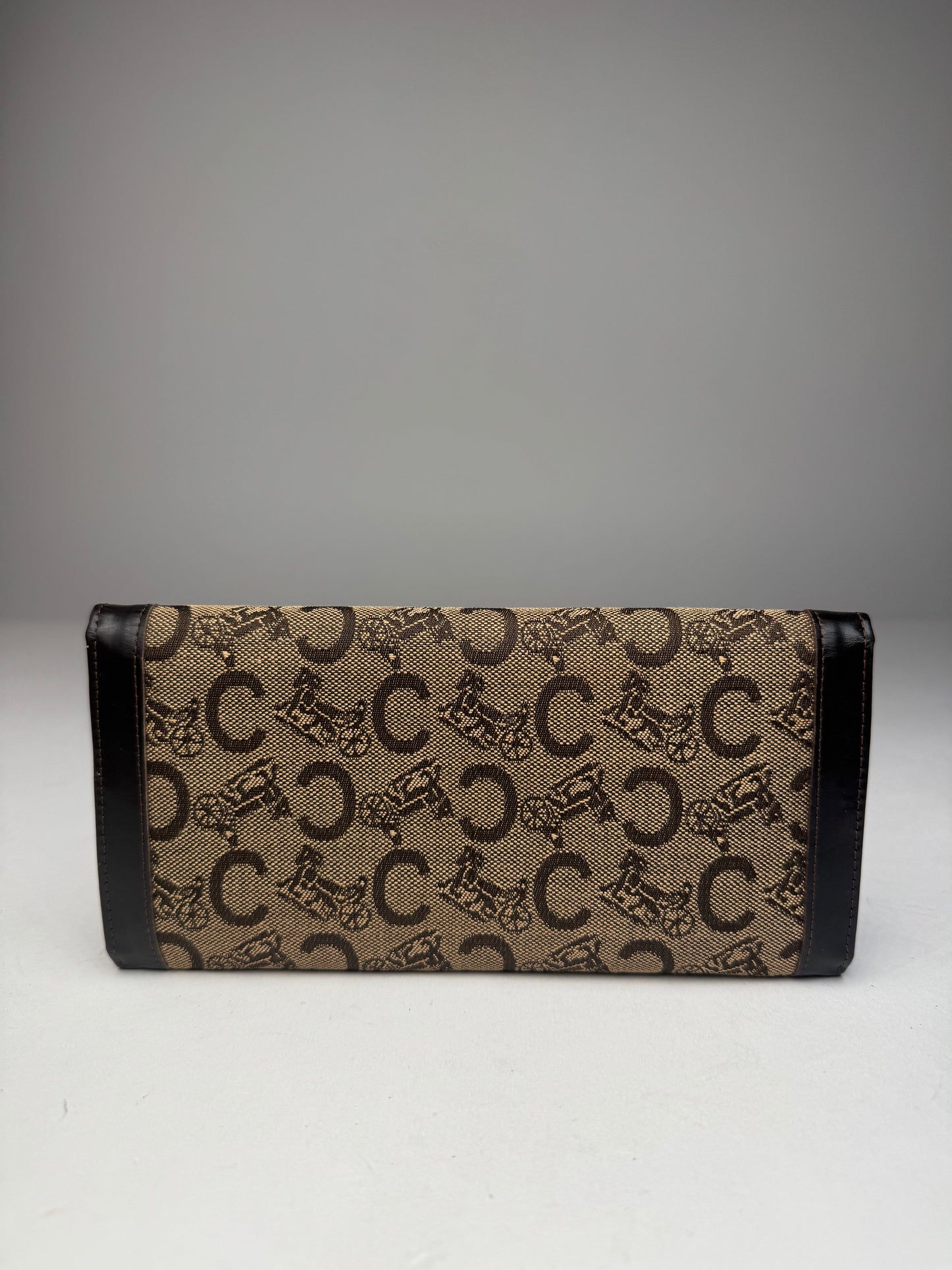 Vintage Celine Paris Macadam Monogram Wallet Brown Camel